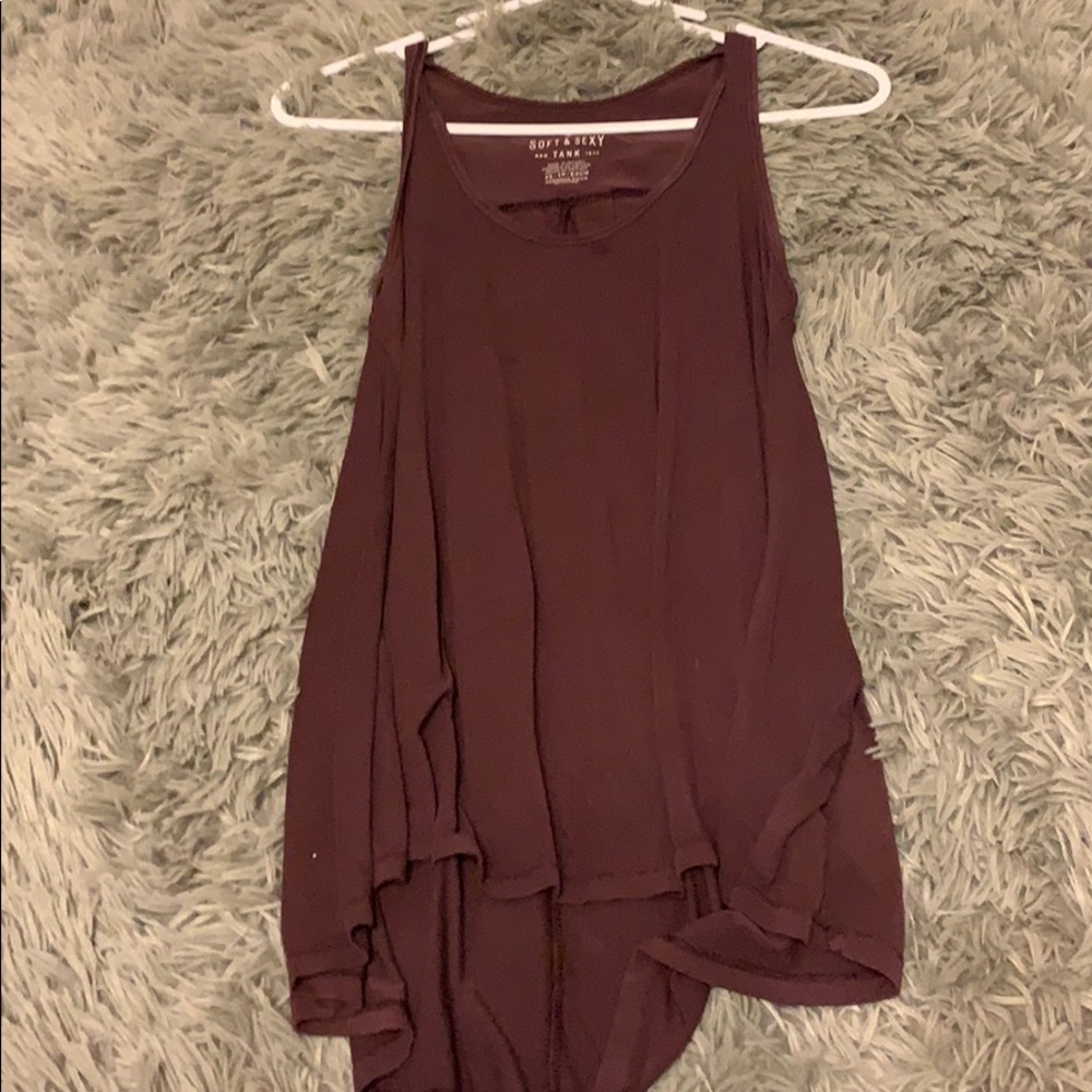 AEO loose maroon tank